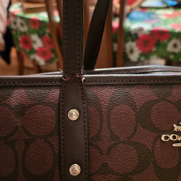 Coach Dark Brown Signature Tote - Picture 3 of 5